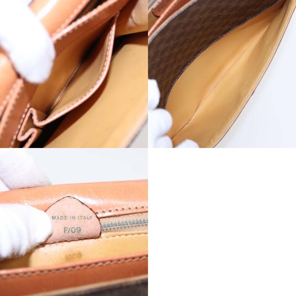 CELINE Macadam Canvas Shoulder Bag Pvc Leather Brown Gold - Picture 13 of 13